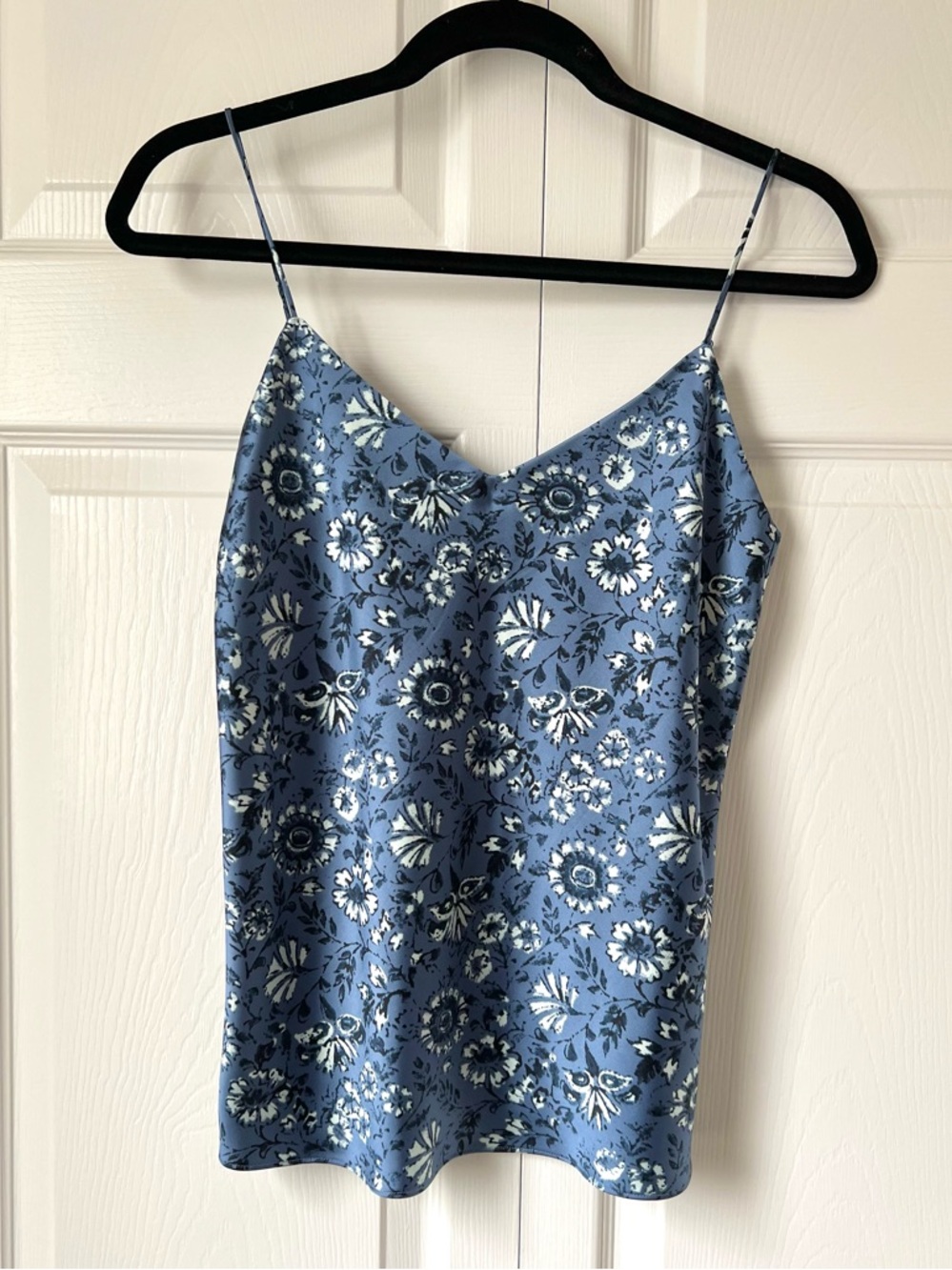 Club Monaco Blue Floral Kora Satin Cami Tank Top - XS